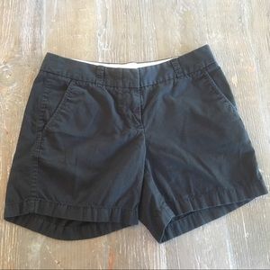 Womens J Crew Black Broken In Chino Shorts Sz 0
